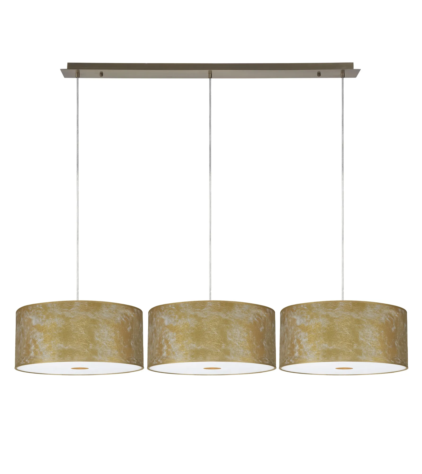 Baymont 40cm Shade 3 Light Pendant Antique Brass, Gold Leaf, Frosted Diffuser DK0840  Deco Baymont AB GL